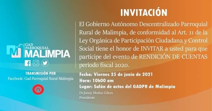 INVITACIÓN AL PROCESO DE RENDICIÓN DE CUENTAS AÑO 2020.